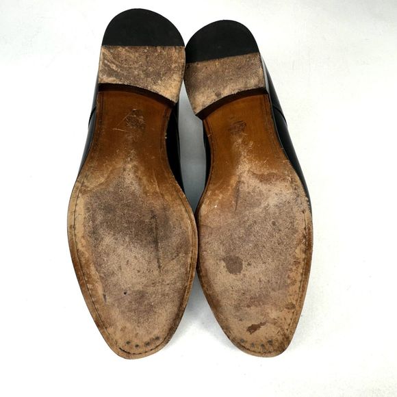 Jack Erwin Black Leather Oxfords Dress Shoes Made in Spain Men\'s 10.5D US